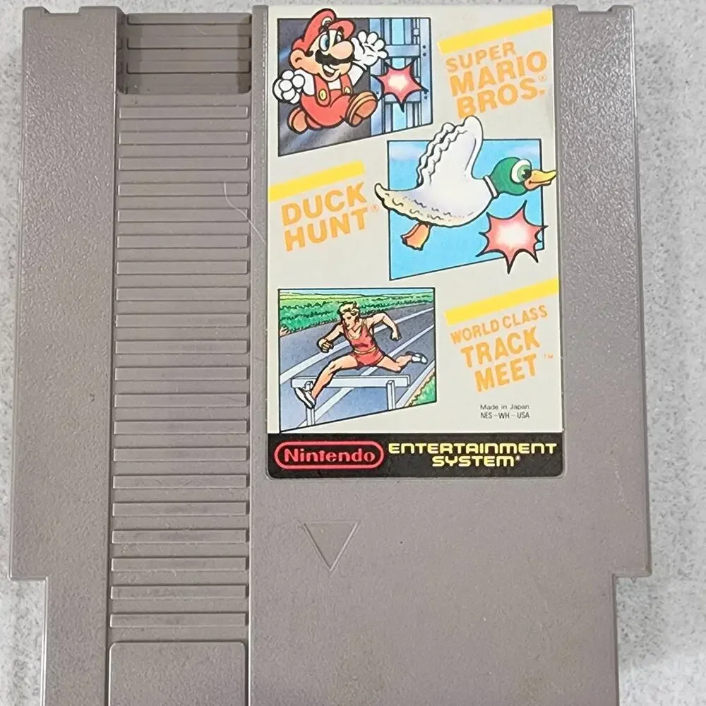 Super Mario Bros, Duck Hunt, World Class Track Meet Nintendo NES Game - Untested